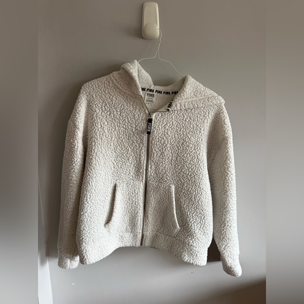 Victoria's Secret PINK Cream Sherpa Hoodie